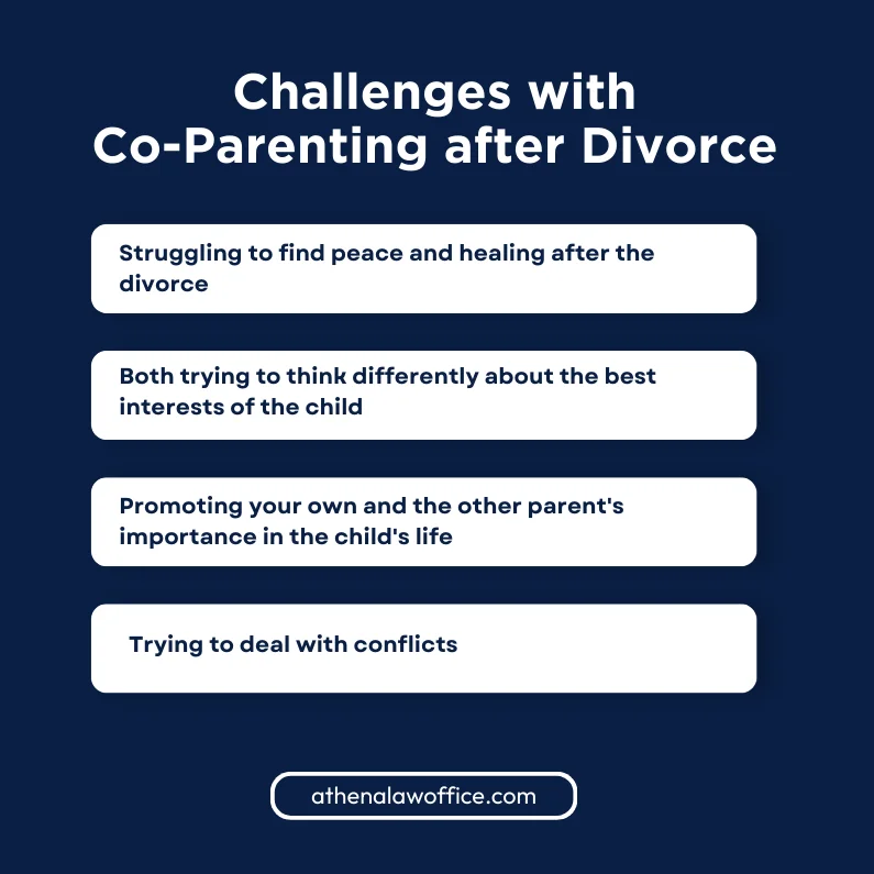 An infographic on the challenges with co-parenting after divorce
