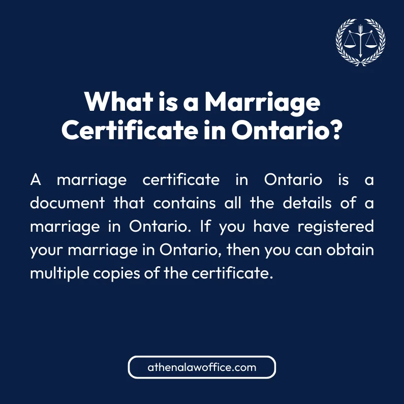 An infographic on what is a marriage certificate in Ontario