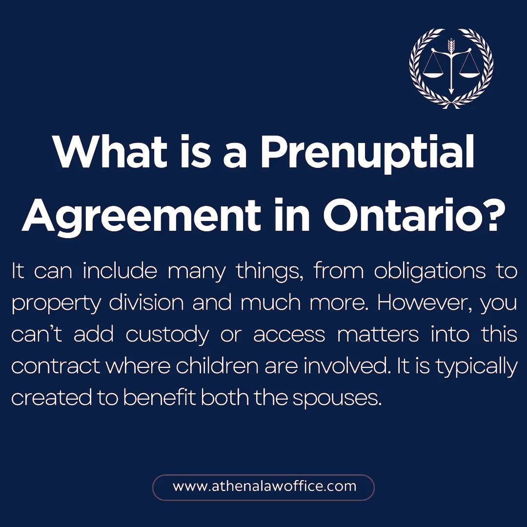 The definition of a prenuptial agreement in Ontario