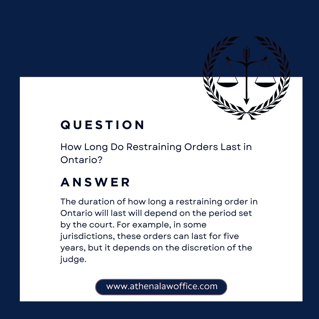 An answer post explaining how long do restraining orders last in Ontario