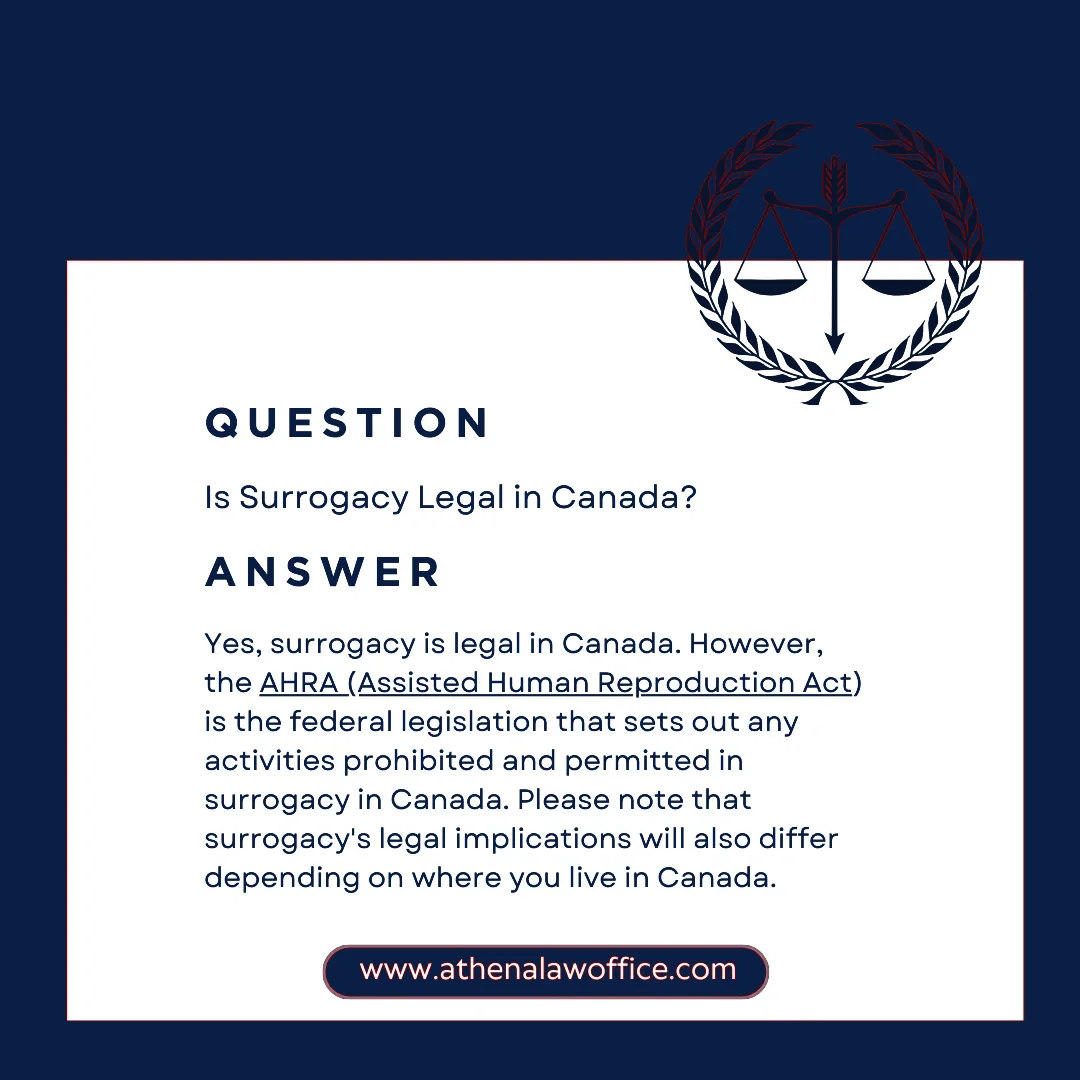 A post explaining if surrogacy is legal in Canada