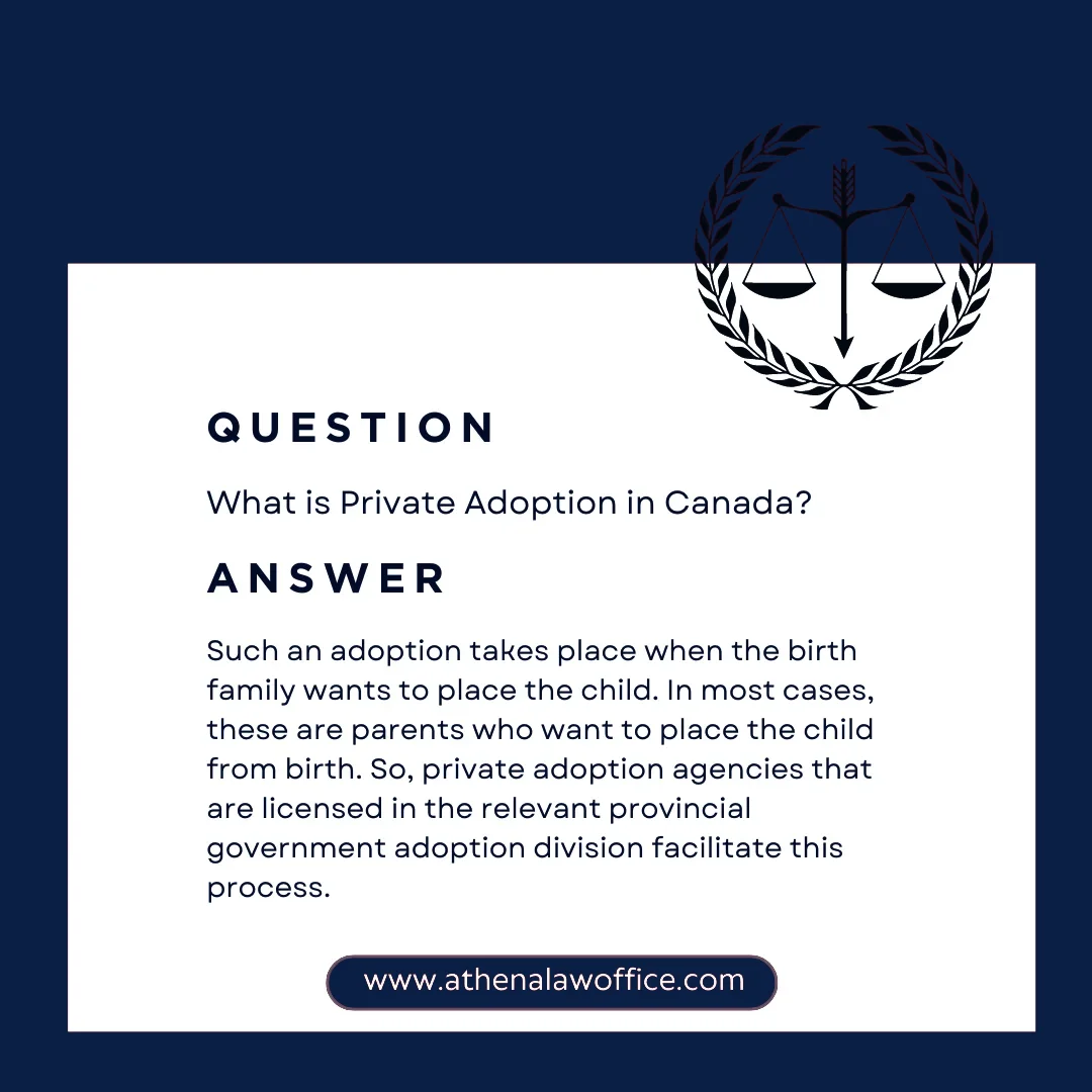 An answer post explaining private adoption in Canada