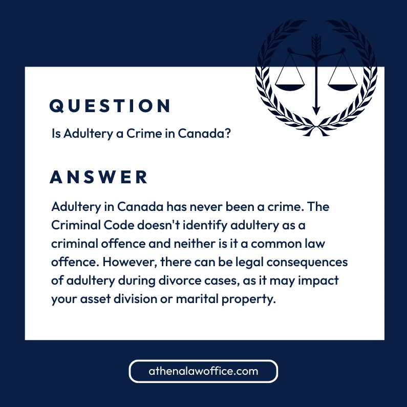 A question post answering "is adultery a crime in Canada"