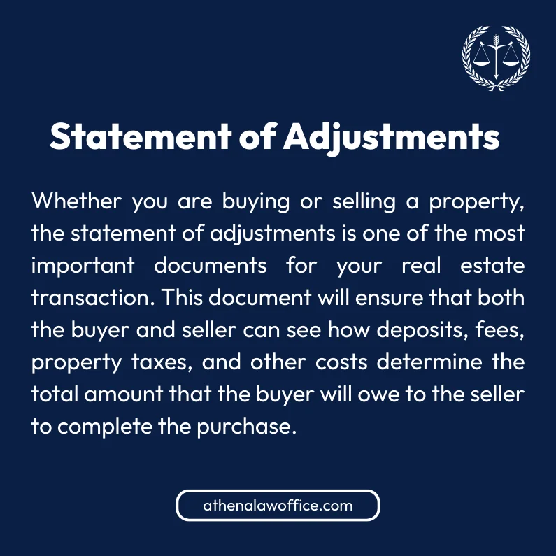 A post explaining the definition of statement of adjustments