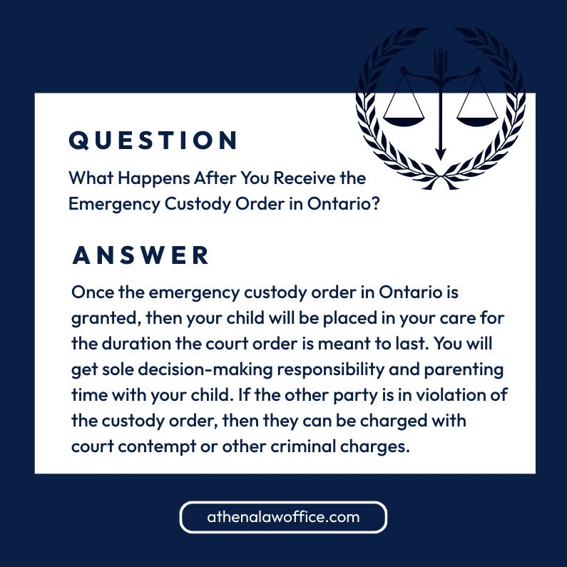 An answer post explaining what happens after you receive emergency custody in Ontario