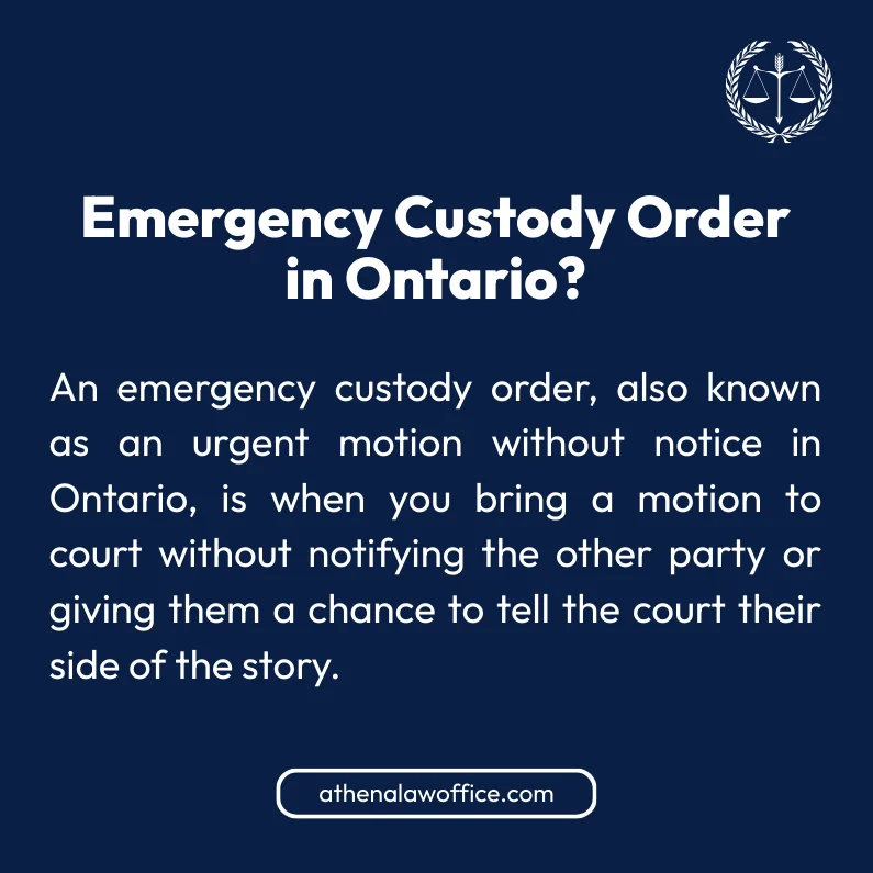 A definition post explaining the meaning of emergency custody order in Ontario