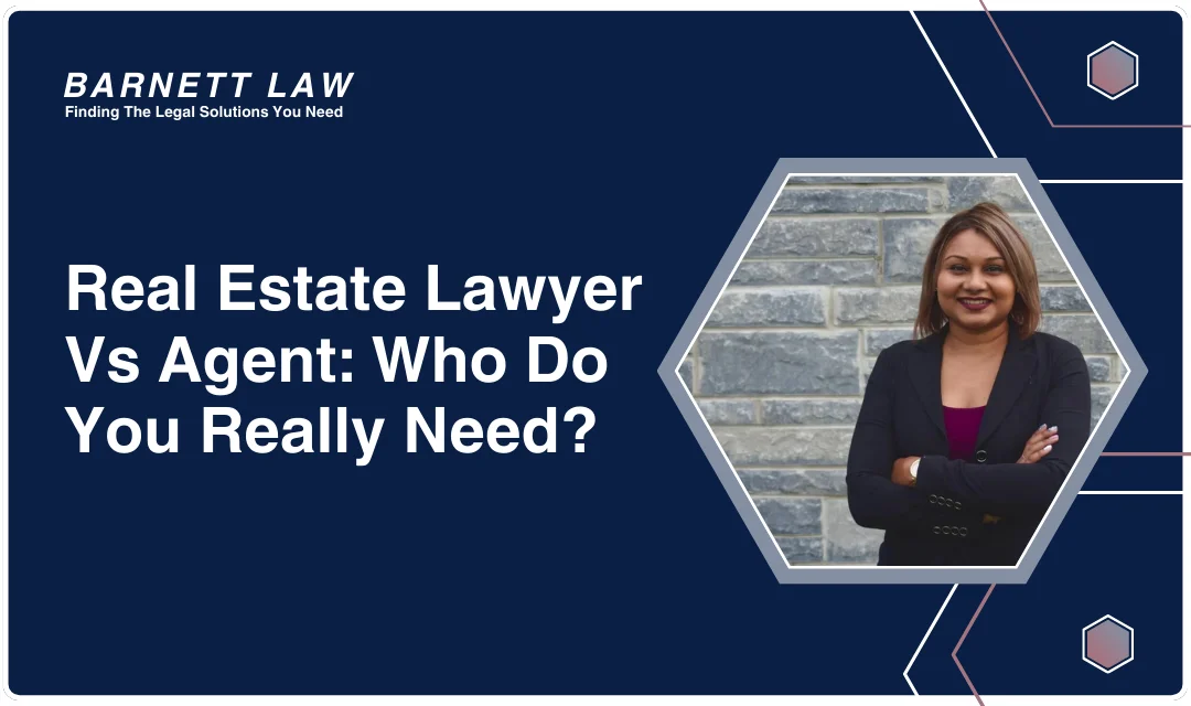 A graphic showing real estate lawyer vs agent guide.