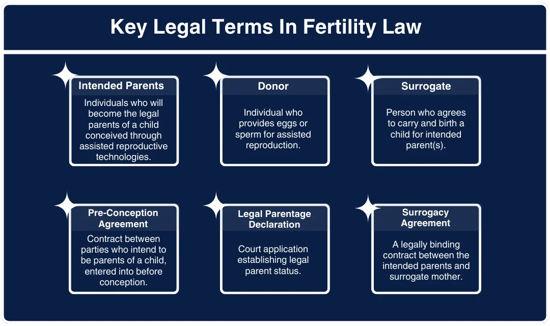 Key legal terms to know under fertility law Canada.
