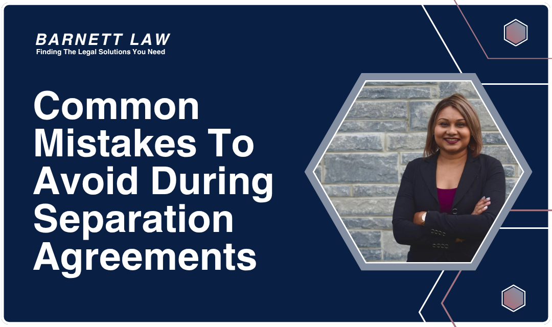 A title page about common mistakes to avoid during a separation agreement.